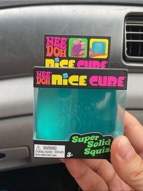 Nee Doh Nice Cube - Teal Super Solid Squish Toy